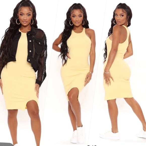 FASHION Nova Yellow Setting Standards Mini Dress. Size Medium - Picture 1 of 1